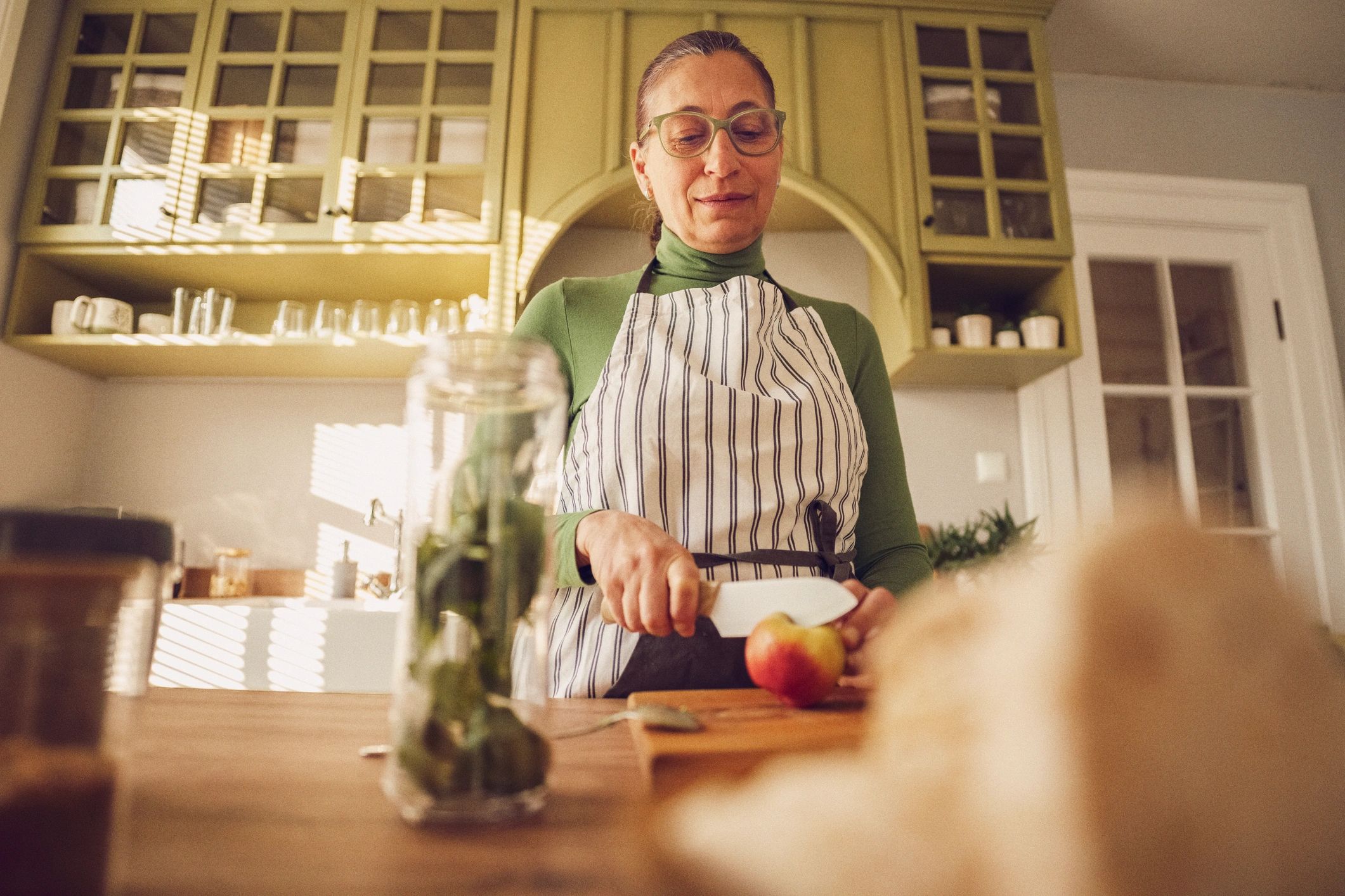 Home cook preparing fresh ingredients in a modern kitchen